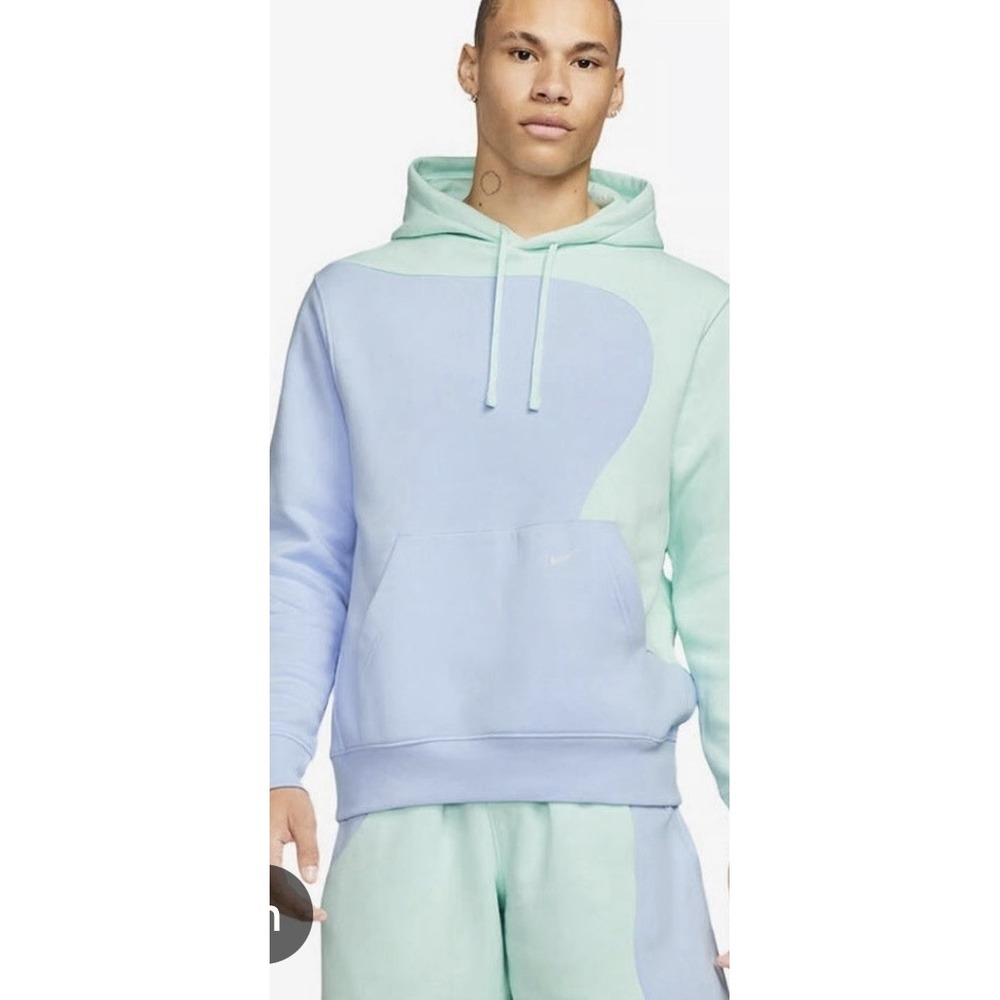 Nike Men's‎ Small Club Fleece Hoodie Sweatshirt Color Mint/Light Blue DR9854-548